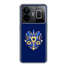 Чохли для Realme GT3 Укр. Символіка (AlphaPrint) (Квітковий Герб)