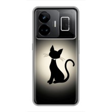 Чехол с принтом для Realme GT3 (AlphaPrint) Модные коты – Силуэт котика