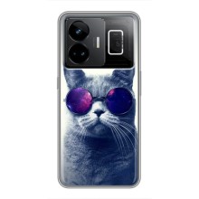 Чехол с принтом для Realme GT3 (AlphaPrint) Модные коты – Стильный кот