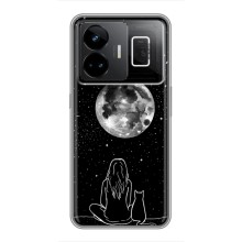 Чохол з малюнком кіт на Realme GT3 (Дівчина з котом)