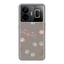 Чохол з малюнком кіт на Realme GT3 (Лапи і вуса)