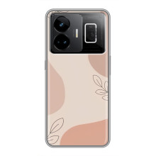 Чехол цветочный дизайн для Realme GT3 – Коричневый фон