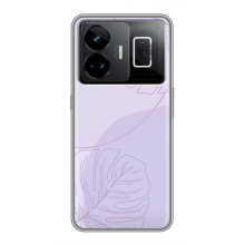 Чехол цветочный дизайн для Realme GT3 – Монстера фиолетовая