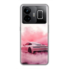 Чохол з авто Порше для Realme GT3 – Рожевий Порше