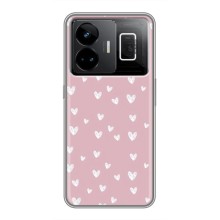 Чохол з розовим принтом для Realme GT3 (Сердечки на рожевому)