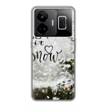 Новогодние, Праздничные Чехлы для Realme GT3 - 2024 год (Let it snow)