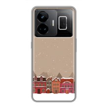 Новорічні, Святкові Чохли для Realme GT3 - 2024 год (Зимове місто)