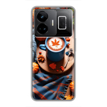 Чехол с уникальным дизайном «Осень с кофе» для Realme GT3 – Кофе и тыквы