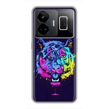 Силіконовий бампер з картинкою звірів для Realme GT3 (Тигр-Арт)