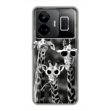 Силіконовий чохол з КАРТИНКАМИ літо для Realme GT3 (AlphaPrint) (Жирафи в окулярах)