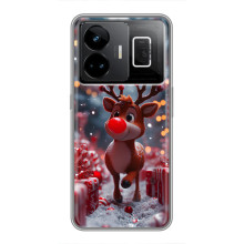 Яркий чехол для Realme GT3 с Зимними Оленятами – Олень среди подарков