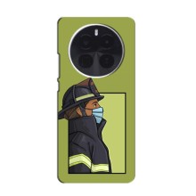 Силиконовый бампер (Работники) на Realme GT5 Pro (Пожарник)