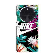 Силиконовый Чехол на Realme GT5 Pro с картинкой Nike (Цветочный Nike)