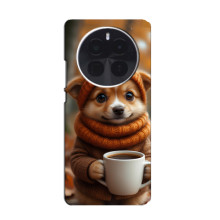 Печатный чехол «Зверята с кофе» для Realme GT5 Pro – Песик с кофе