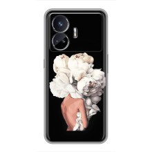Чехлы (ART) Цветы на Realme GT5 (VPrint) (Белые цветы)