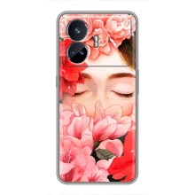 Чехлы (ART) Цветы на Realme GT5 (VPrint) (Глаза в цветах)