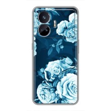 Чехлы (ART) Цветы на Realme GT5 (VPrint) (Голубые Бутоны)