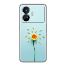 Чехлы с Цветами для Realme GT5 (VPrint) (Желтый цветок)