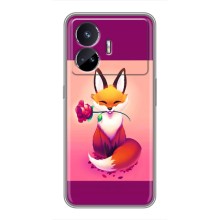 Чехлы с картинкой Лисички для Realme GT5 (VPrint) (Лисичка с розочкой)