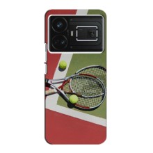 Чехлы с принтом Спортивная тематика для Realme GT5 (Ракетки теннис)
