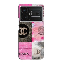 Чехол (Dior, Prada, YSL, Chanel) для Realme GT5 (Модница)