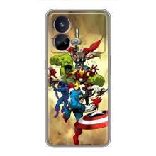 Чехол МАРВЕЛ для РеалМи ДжиТи 5 (AlphaPrint) – Герои Марвел