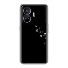Чехол с картинками на черном фоне для Realme GT5 – Ноты