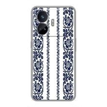 Силиконовый Чехол на Realme GT5 с картинкой Вышиванки – Синяя вышиванка