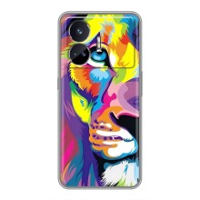 Чехол со Львом для Realme GT5 (VPrint) (Яркий Лев)