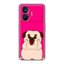 Чехол (ТПУ) Милые собачки для Realme GT5 – Веселый Мопсик