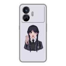 Чехлы Венсдей на Realme GT5 Уэнсдей (AlphaPrint) (Уэнздей и Вещь)
