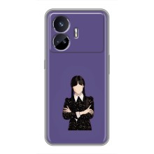 Чехлы Венсдей на Realme GT5 Уэнсдей (AlphaPrint) (Уэнздей в черном)