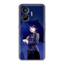 Чехлы Венсдей на Realme GT5 Уэнсдей (AlphaPrint) (Уэнздей с зонтом)