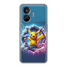 Чехол с Пикачу на Realme GT5 (Лого Пикачу)