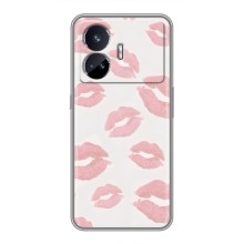 Чехол с розовым рисунком для Realme GT5 (Розовые губы)