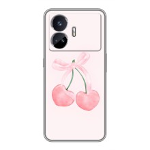 Чехол с розовым рисунком для Realme GT5 (Розовые вишни)