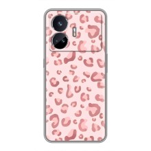 Чехол с розовым рисунком для Realme GT5 (Розовый леопард)
