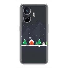 Силиконовый бампер на рождество для Realme GT5 (Город зимний)