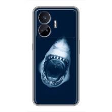 Силиконовый бампер с картинкой животных для Realme GT5 (Пасть Акулы)