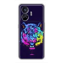 Силиконовый бампер с картинкой животных для Realme GT5 (Тигр-Арт)