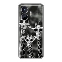Силиконовый чехол с КАРТИНКАМИ лето для Realme GT5 (AlphaPrint) (Жирафы в очках)