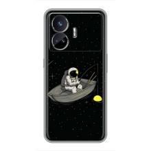 Силиконовый Чехол с принтом "Космонавты" на Realme GT5 – Космонавт на рыбалке