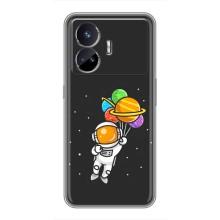 Силиконовый Чехол с принтом "Космонавты" на Realme GT5 – Космонавт с шариками