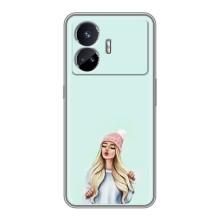 Силиконовый Чехол на Realme GT5 с картинкой Стильных Девушек – В шапке