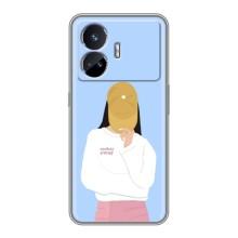 Силиконовый Чехол на Realme GT5 с картинкой Стильных Девушек – Желтая кепка