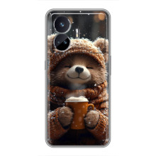 Печатный чехол «Зверята с кофе» для Realme GT5 – Мишка с кофе