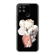 Чехлы (ART) Цветы на Realme NARZO 30A (VPrint) (Белые цветы)