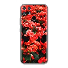 Чехлы с Цветами для Realme NARZO 30A (VPrint) (Цветы красные)