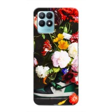 Брендновые Чехлы для Realme NARZO 50 - (PREMIUMPrint) (Nike цветы)