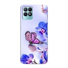 Чохли з квітами для Realme NARZO 50 (VPrint) (Метелик на квітах)